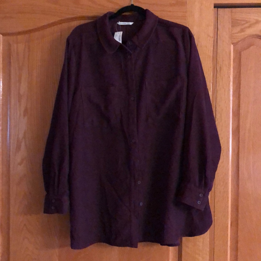 Penningtons Women's Button Down Shirt - Deep Purple